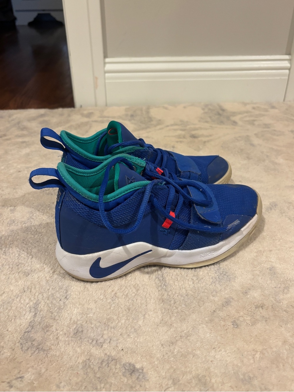 Nike Basketball Kids' Royal Blue Sneakers with Teal Accents